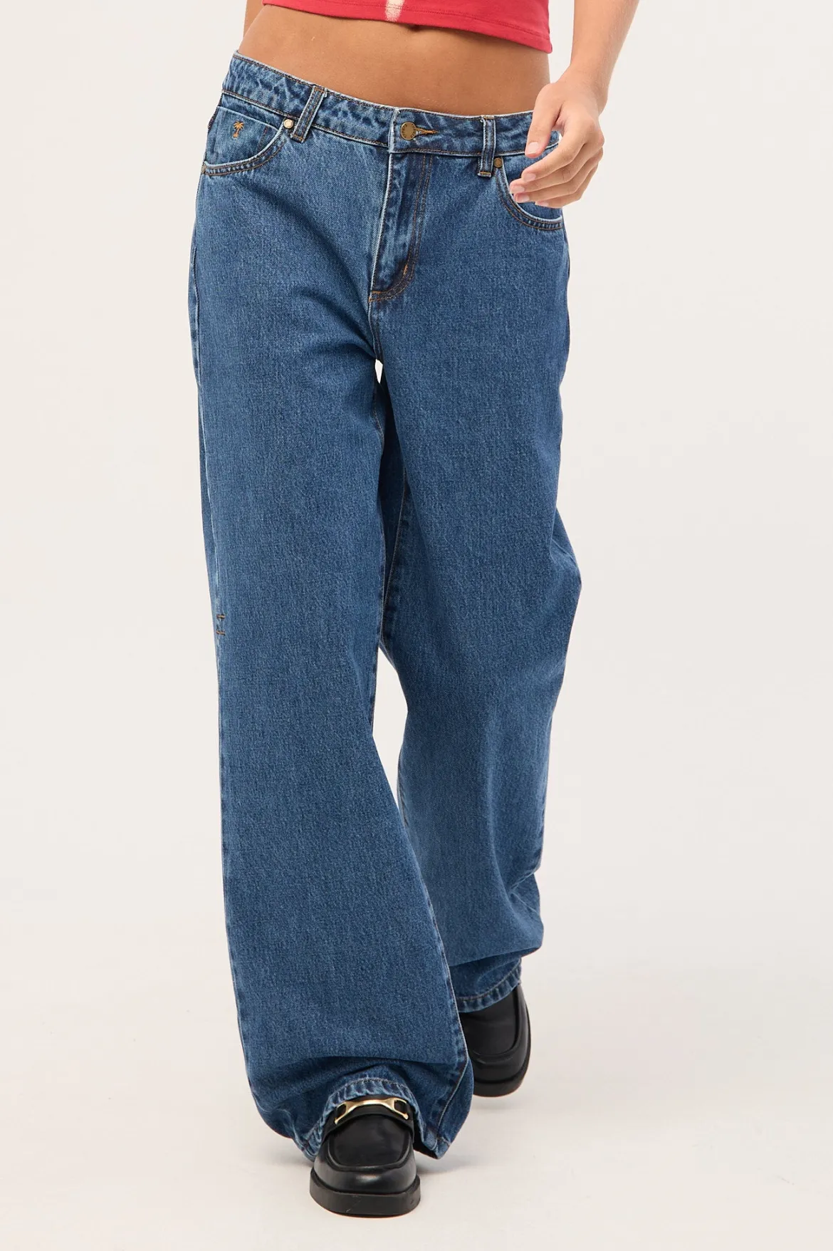 Parker Mid Rise Baggy Jean Vintage Rinse Blue