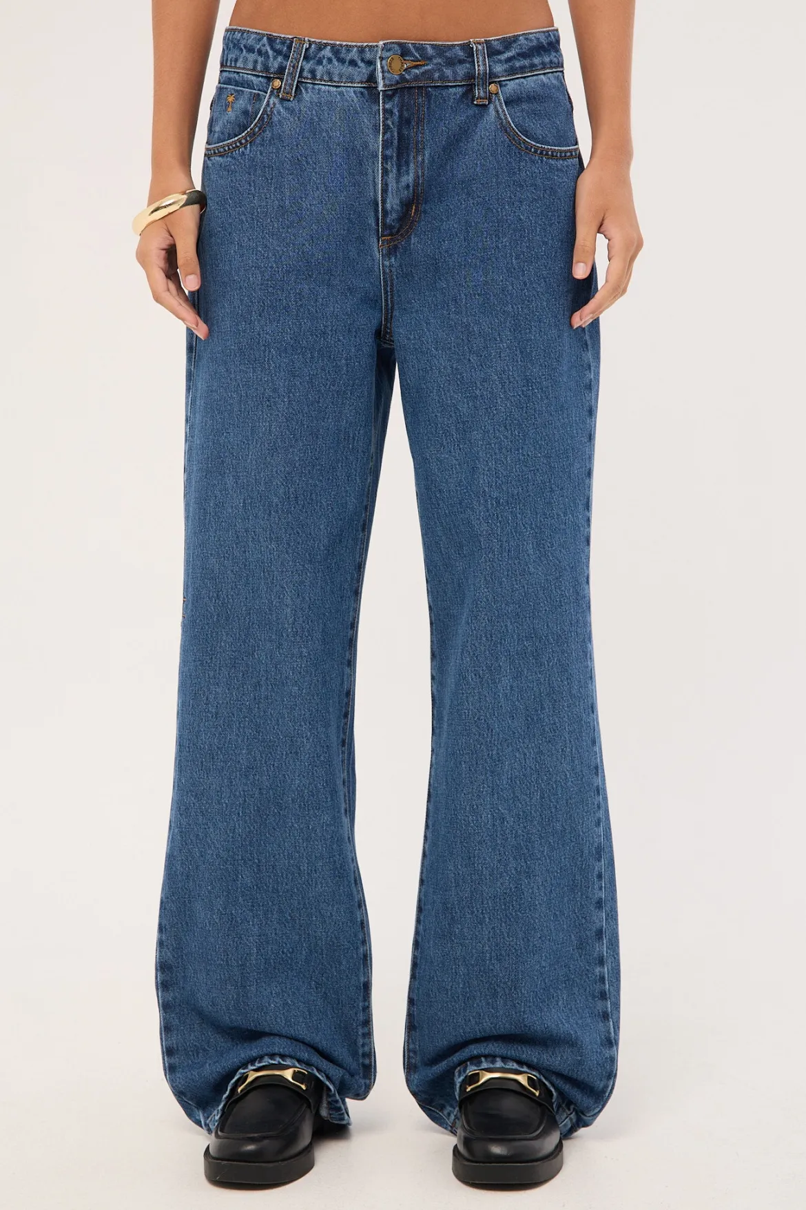 Parker Mid Rise Baggy Jean Vintage Rinse Blue