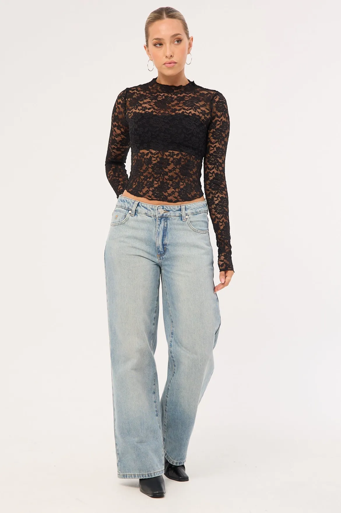 Parker Petite Low Rise Baggy Jean Faded Pearl Blue