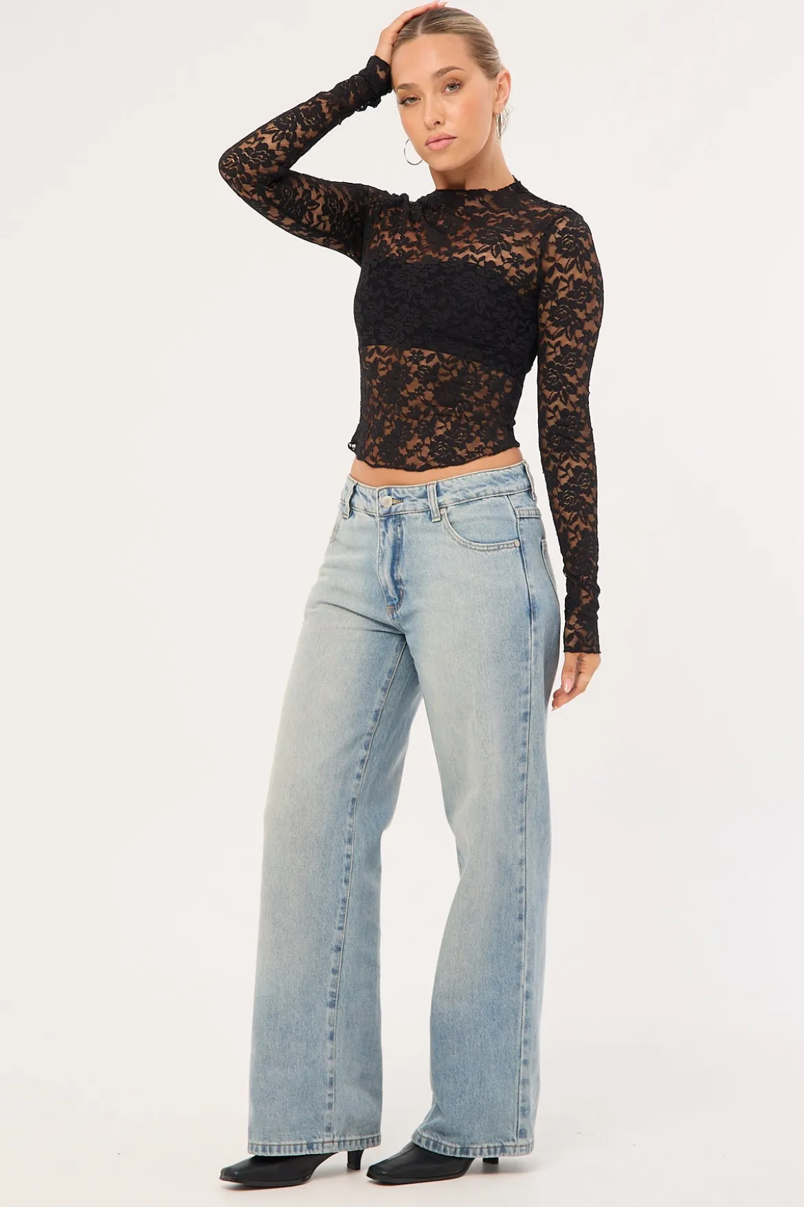 Parker Petite Low Rise Baggy Jean Faded Pearl Blue