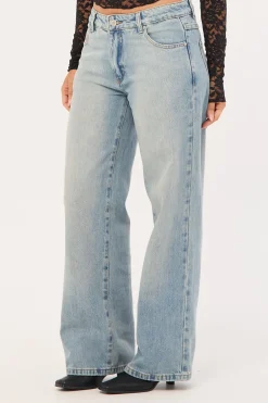 Parker Petite Low Rise Baggy Jean Faded Pearl Blue