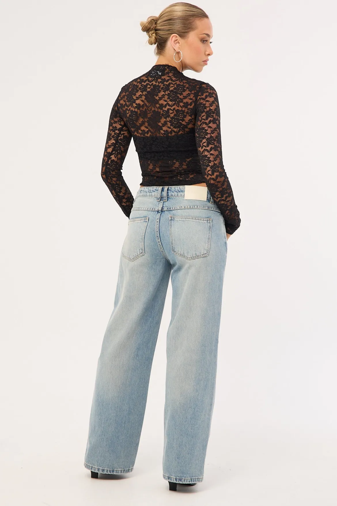 Parker Petite Low Rise Baggy Jean Faded Pearl Blue