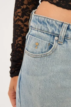 Parker Petite Low Rise Baggy Jean Faded Pearl Blue