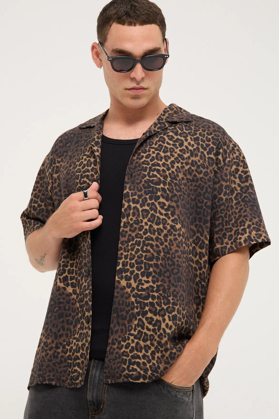 Party Resort Shirt Leopard Print