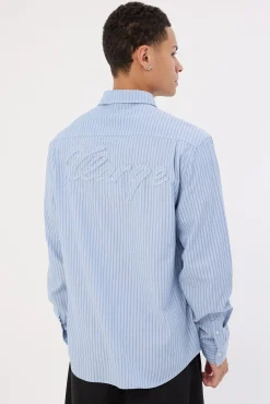 Patch Stripe LS Shirt Blue