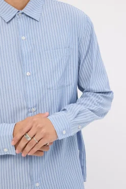 Patch Stripe LS Shirt Blue