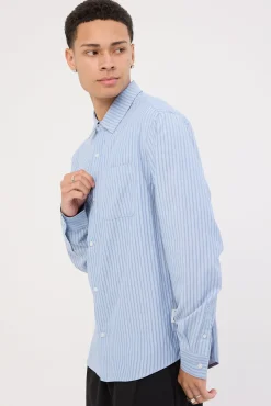 Patch Stripe LS Shirt Blue