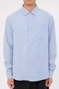 Patch Stripe LS Shirt Blue