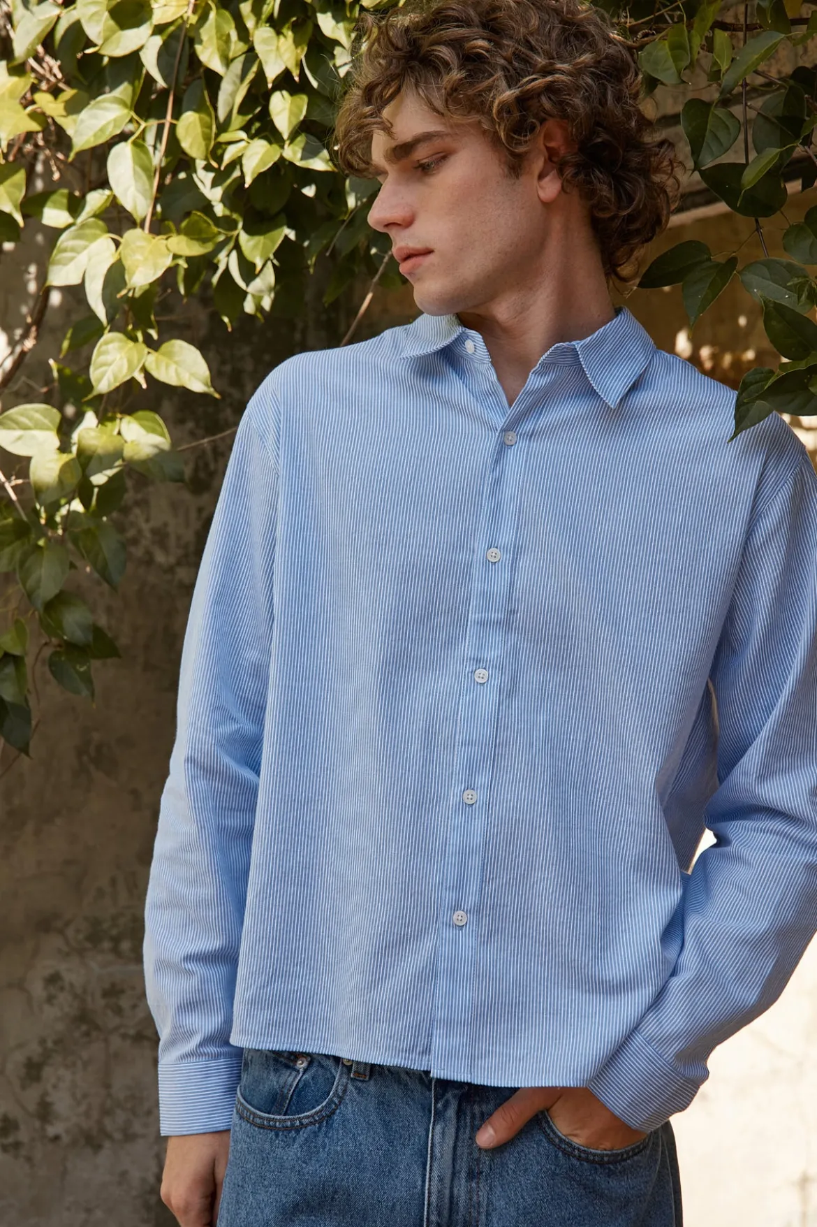 Pathfinder Boxy Long Sleeve Shirt Blue/White Stripe