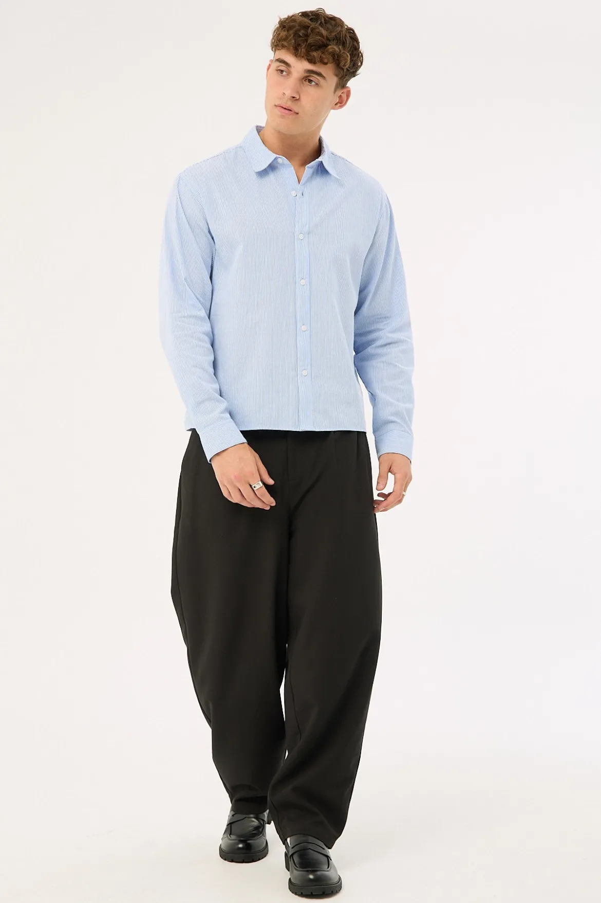 Pathfinder Boxy Long Sleeve Shirt Blue/White Stripe