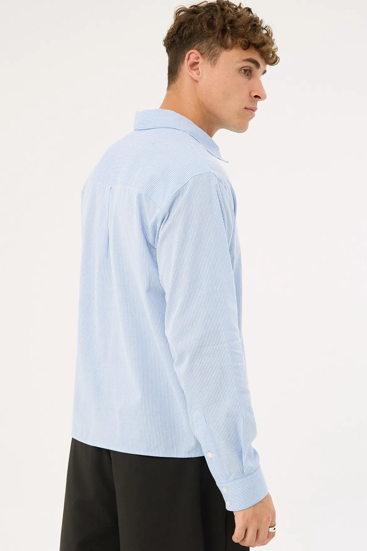 Pathfinder Boxy Long Sleeve Shirt Blue/White Stripe