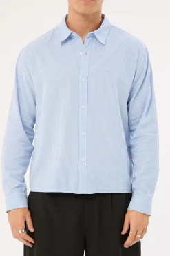Pathfinder Boxy Long Sleeve Shirt Blue/White Stripe