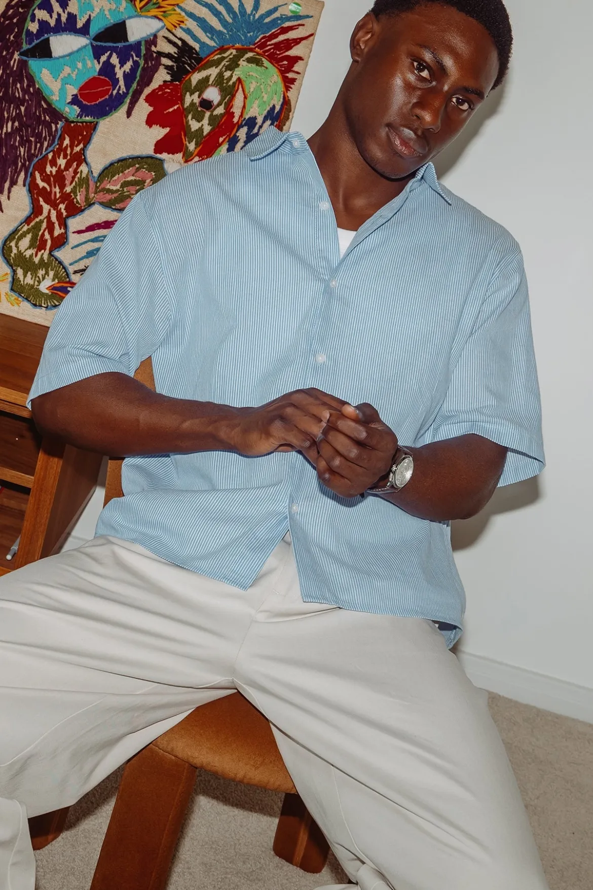 Pathfinder Boxy Shirt Blue Stripe