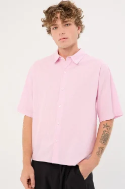 Pathfinder Cropped Boxy Shirt Pink Stripe