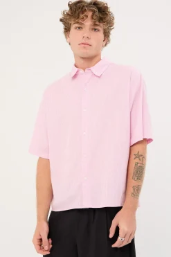 Pathfinder Cropped Boxy Shirt Pink Stripe