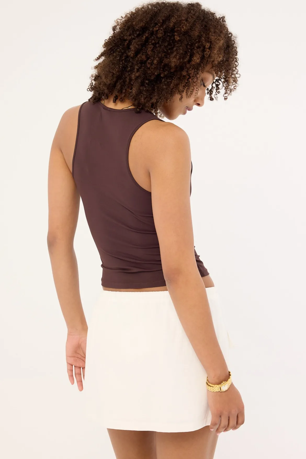 Penn Drawcord Mid Rise Mini Skirt White