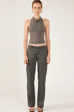PEPPER PINSTRIPE 90S STRAIGHT LEG PANT Grey Stripe