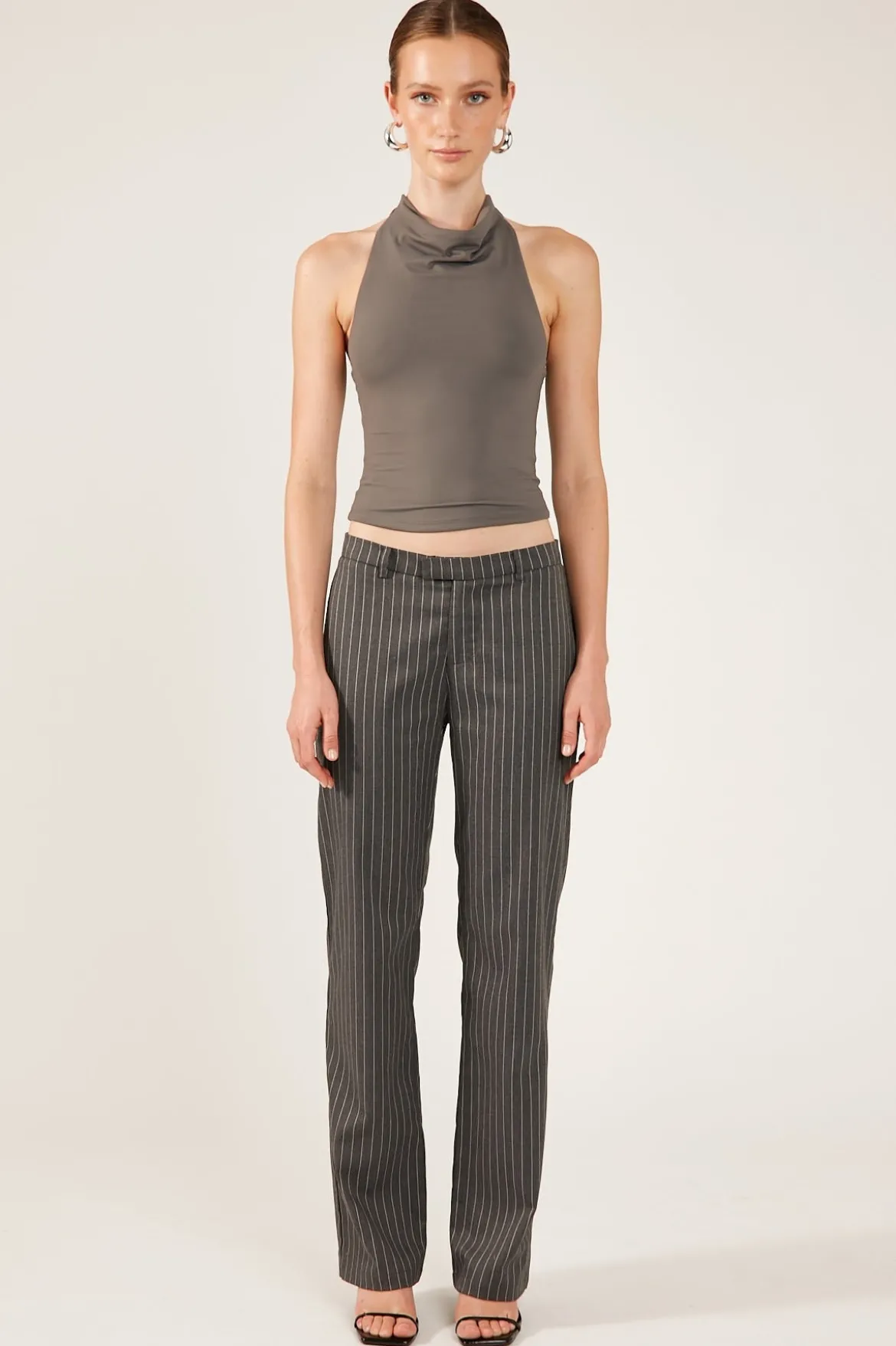 PEPPER PINSTRIPE 90S STRAIGHT LEG PANT Grey Stripe