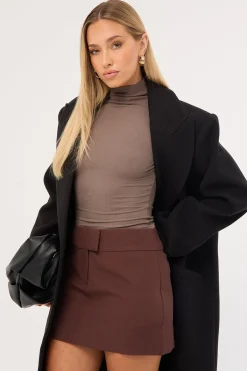 Perri Mid Rise Skort Brown