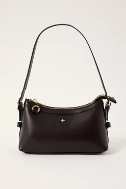 Peta + Jain AVRIL MINI SHOULDER BAG CHOC SMOOTH