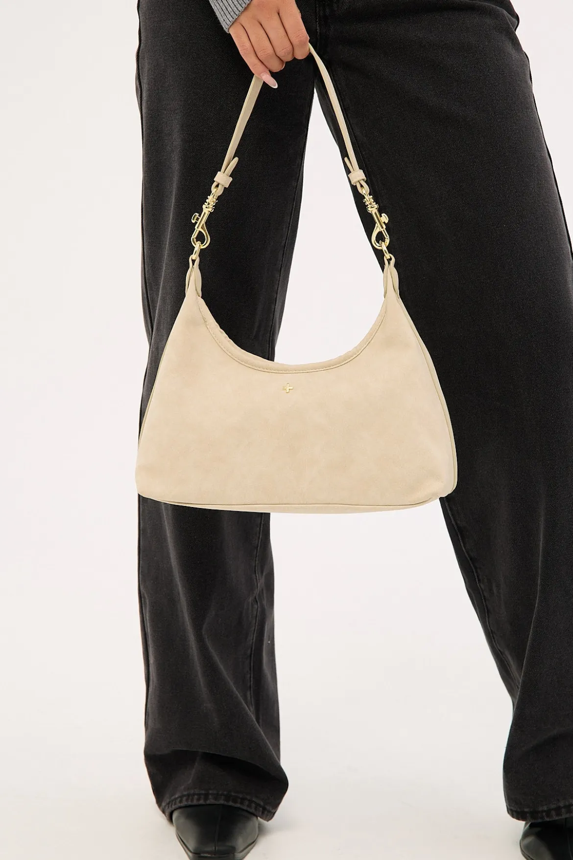 Peta + Jain Peach Shoulder Bag Beige Suede PU