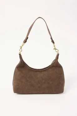 Peta + Jain Peach Shoulder Bag Choc Suede PU
