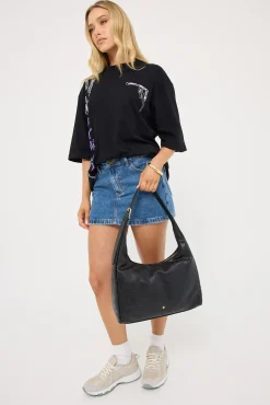 Peta + Jain Tribeca Black Distressed PU/Gold