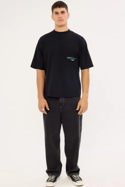 Petal Organic Boxy Tee Black
