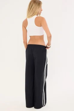 Phase Wide Leg Track Pant Black