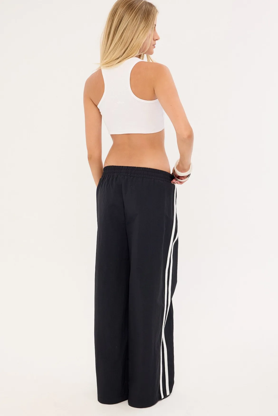 Phase Wide Leg Track Pant Black