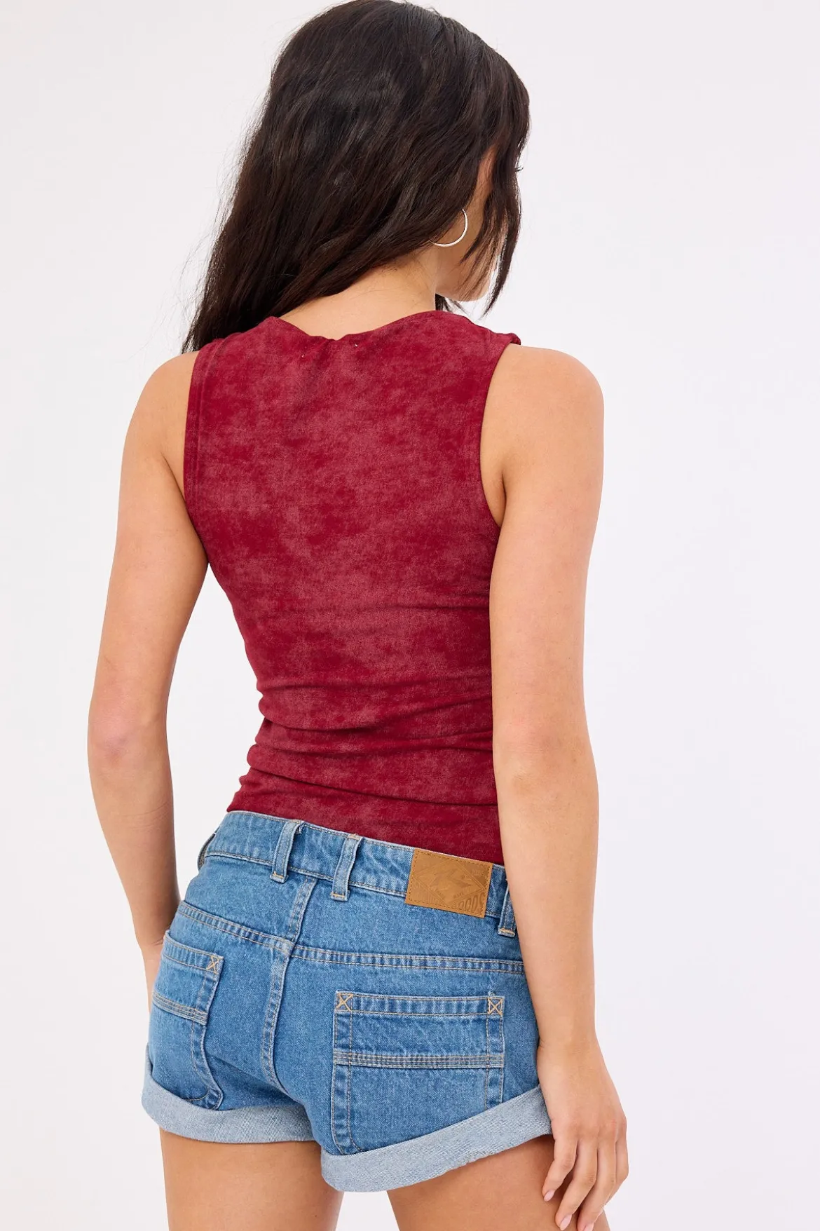 Pheonix Low Rise Denim Mini Short Middy Blue