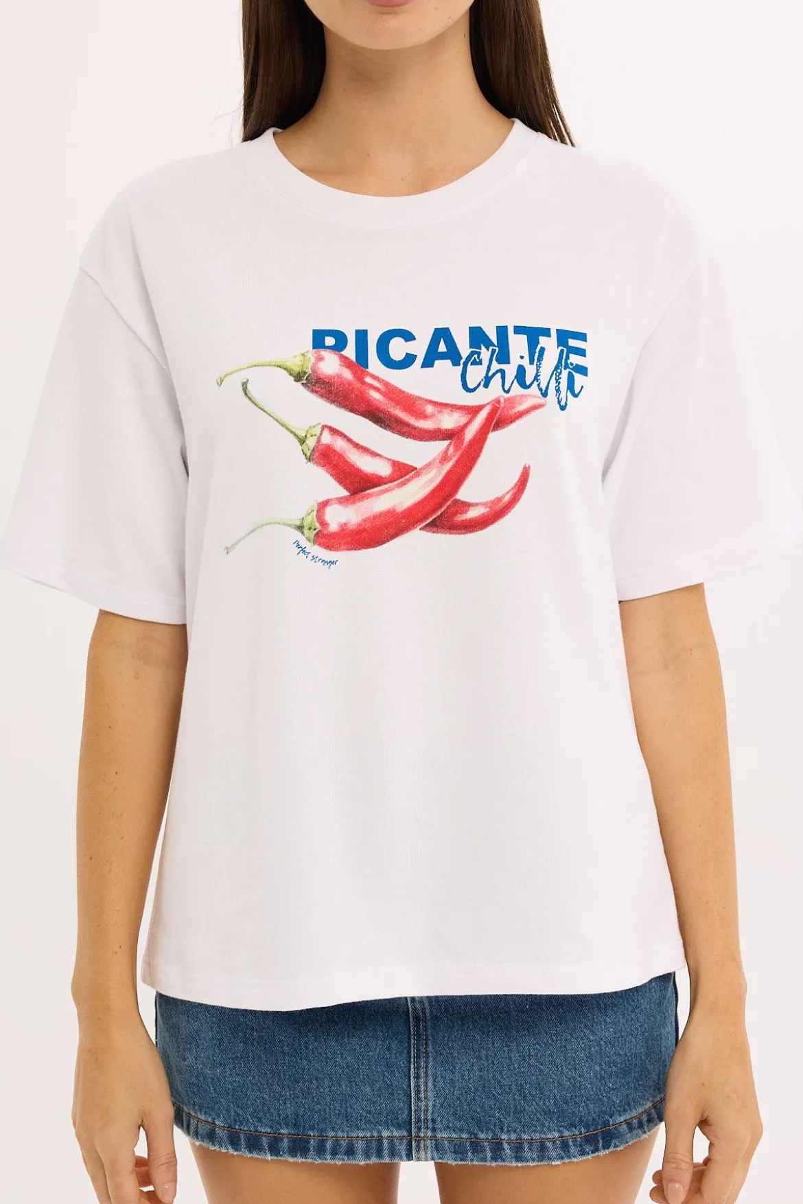 Picante Oversized Graphic Tee White