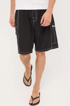 Pick Pocket Elastic Waist Boardshort Black