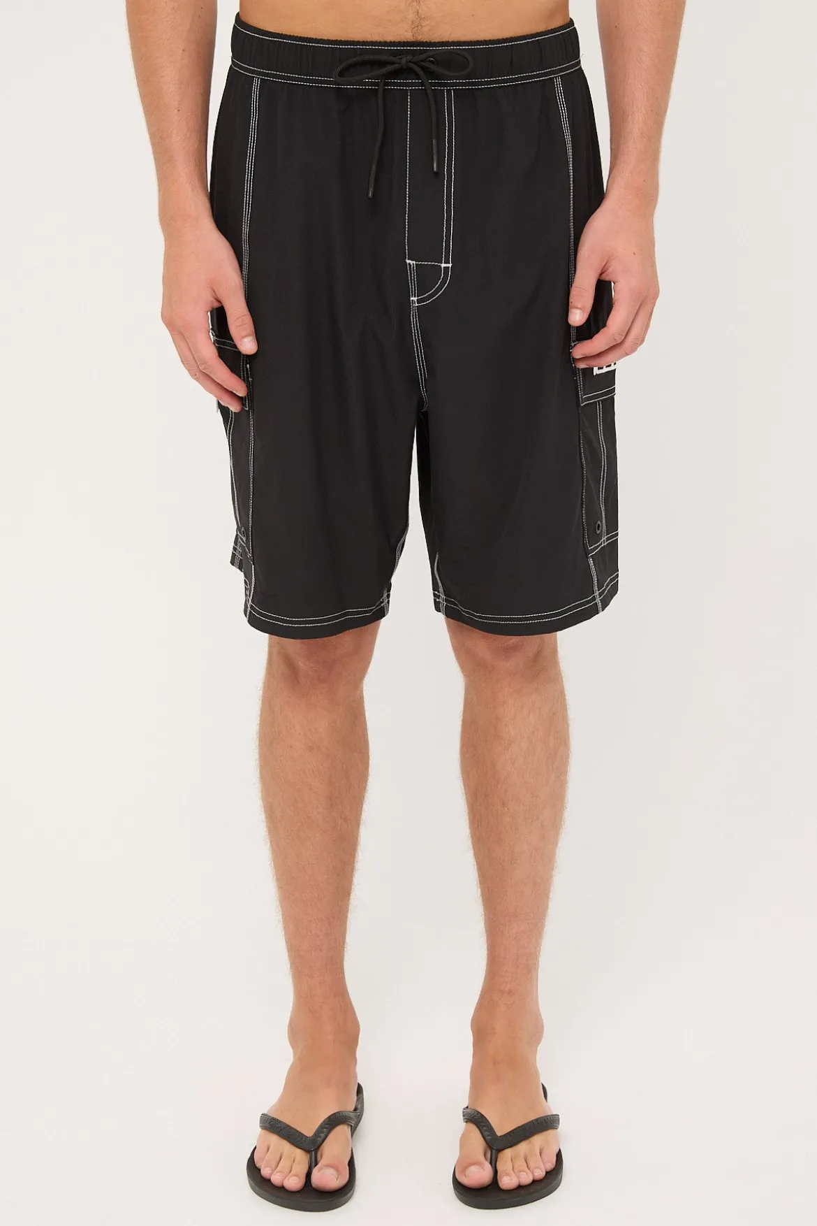 Pick Pocket Elastic Waist Boardshort Black