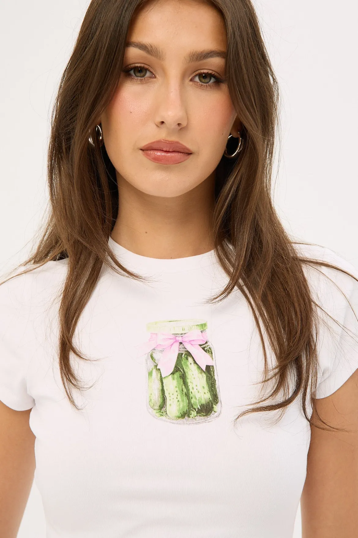 Pickles Ribbon Baby Tee White