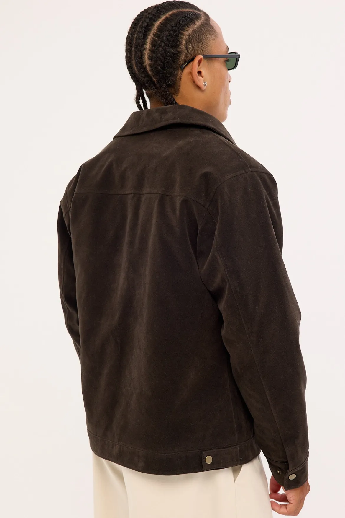 Pilot PU Suede Leather Jacket Brown