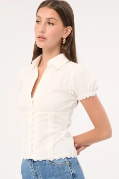 Piper Short Sleeve Blouse White