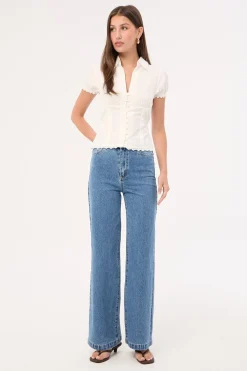 Piper Short Sleeve Blouse White