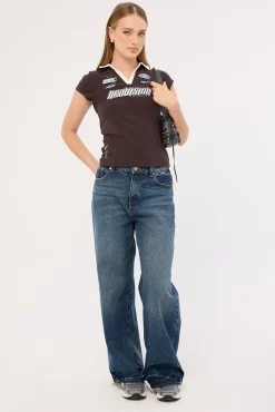 Pitstop Polo Baby Tee Brown