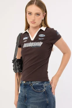 Pitstop Polo Baby Tee Brown