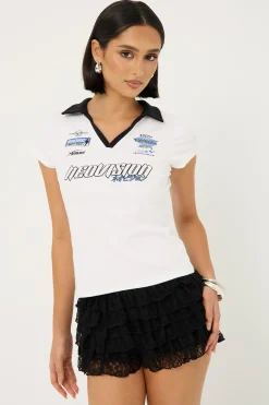 Pitstop Polo Baby Tee White
