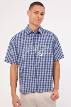 Plaid 182 Short Sleeve Shirt Dark Blue