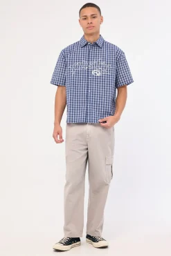 Plaid 182 Short Sleeve Shirt Dark Blue