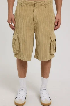 Podium Cord Cargo Short Faded Khaki