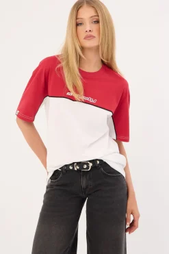 Polar Popped Oversize Tee White/Washed Red