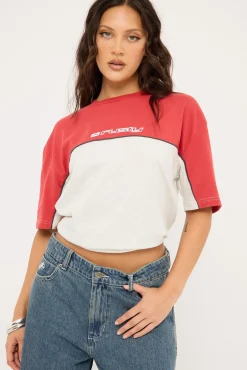 Polar Popped Oversize Tee Ecru Marle