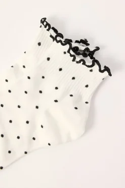 Polka Dot Sock White