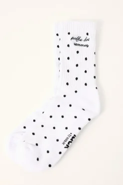 Polka Dot Summer Sock White Polka