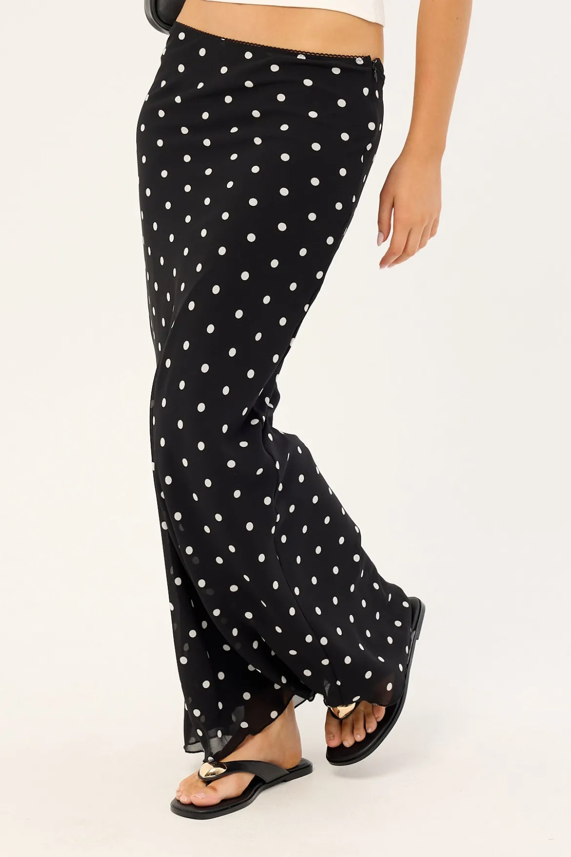 Polka Wish Maxi Skirt Black