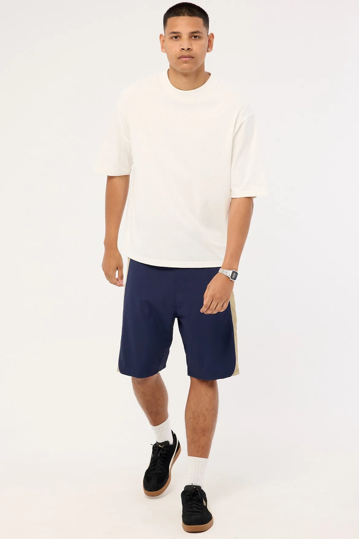 Power Wing Fixed Waist Boardshort Navy Blue